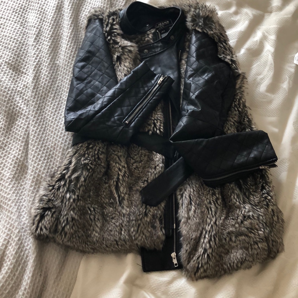 Fcuk Faux Fur Moto Jacket